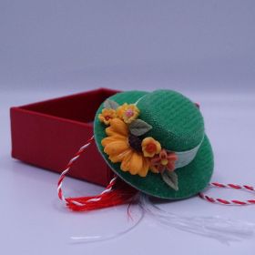 Pălărie verde cu flori M2